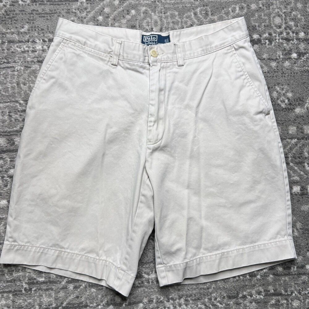 Polo Ralph Lauren Vintage 90s Prospect Shorts Mens 32 x 9" Khaki Cotton Preppy
